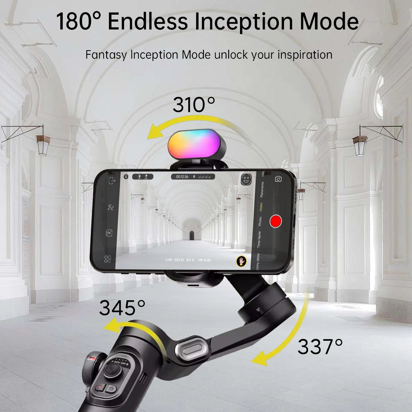 Smart XE Kit 3-Axis Gimbal Stabilizer with Magnetic Fill Light for Smartphone Video Recording