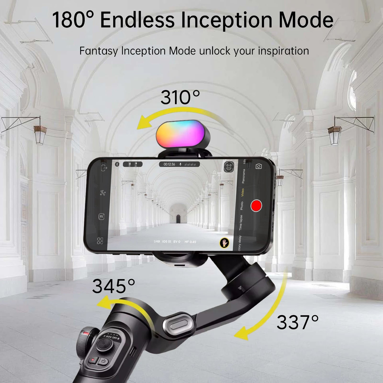 Smart XE Kit 3-Axis Gimbal Stabilizer with Magnetic Fill Light for Smartphone Video Recording