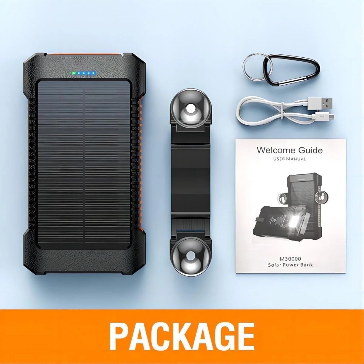 26800mAh Solar Power Bank - Portable USB Solar Charger for iPhone and Android Devices
