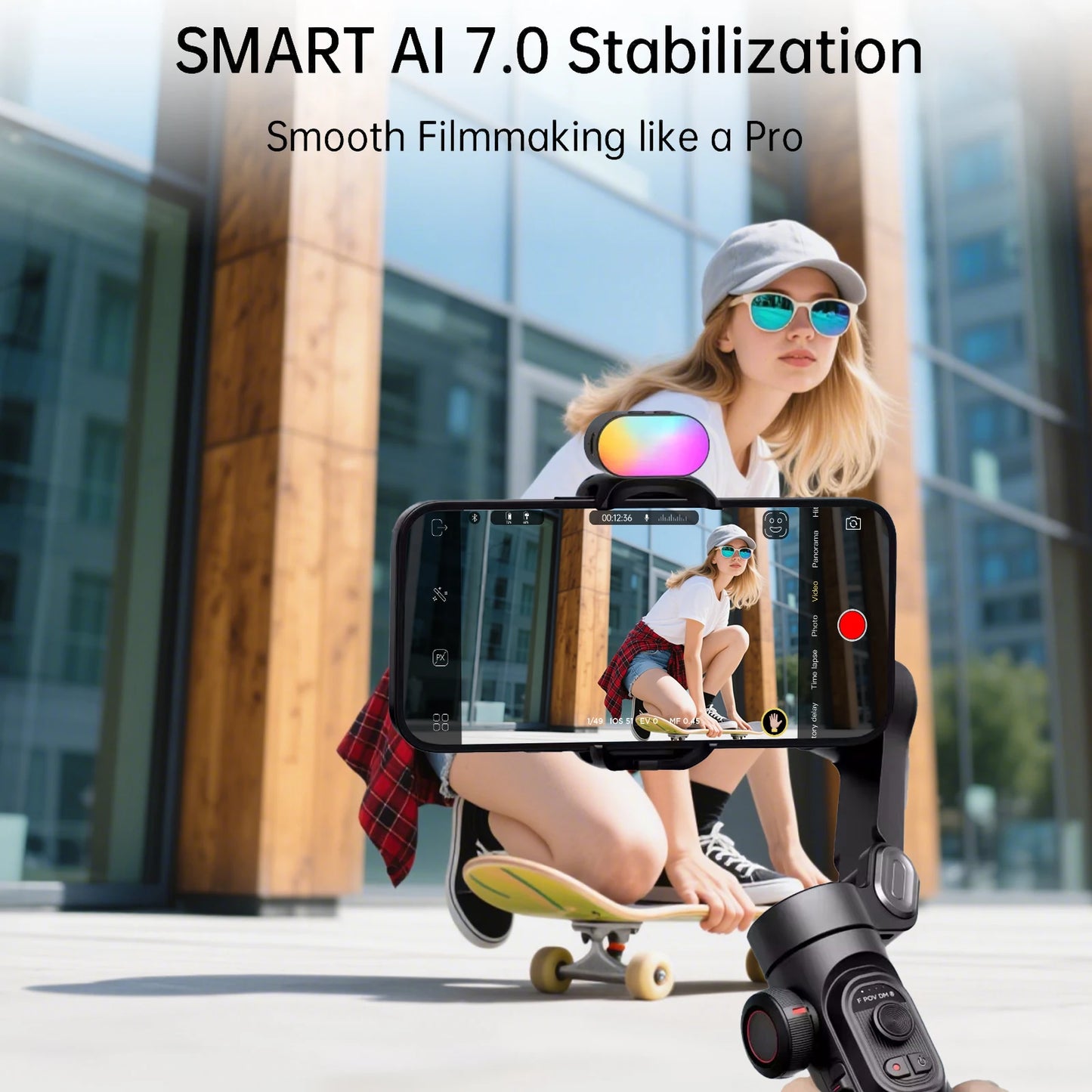 Smart XE Kit 3-Axis Gimbal Stabilizer with Magnetic Fill Light for Smartphone Video Recording