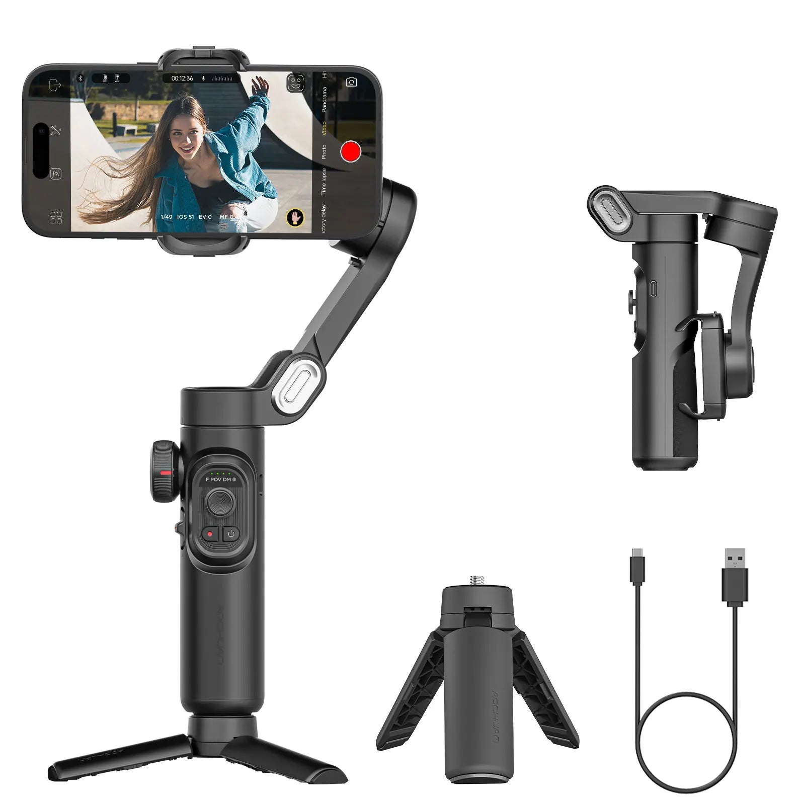 Smart XE Kit 3-Axis Gimbal Stabilizer with Magnetic Fill Light for Smartphone Video Recording