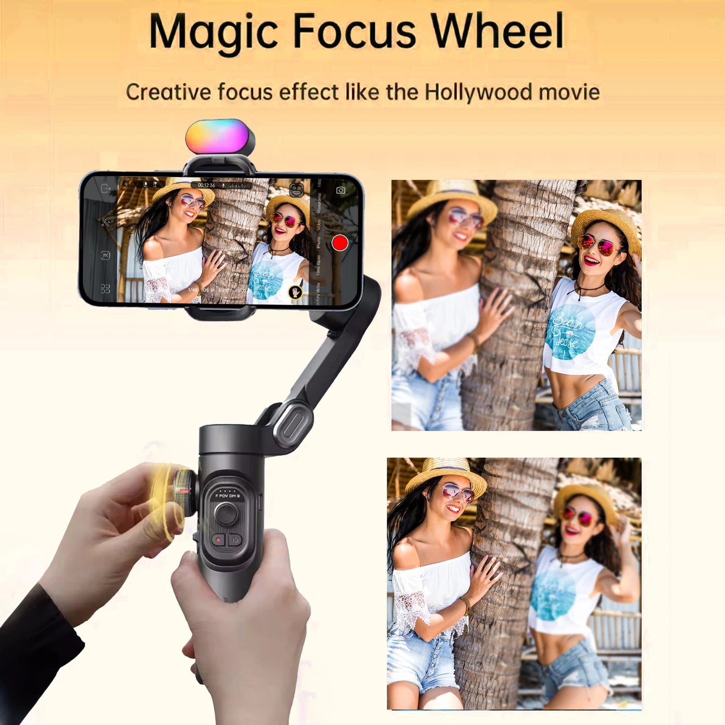 Smart XE Kit 3-Axis Gimbal Stabilizer with Magnetic Fill Light for Smartphone Video Recording
